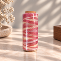 Pink and white variegated round waxed cord spool for jewelry making