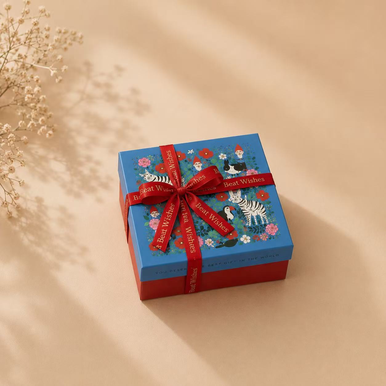 Blue Cat Whimsical Gift Box – Empty Decorative Gift Box