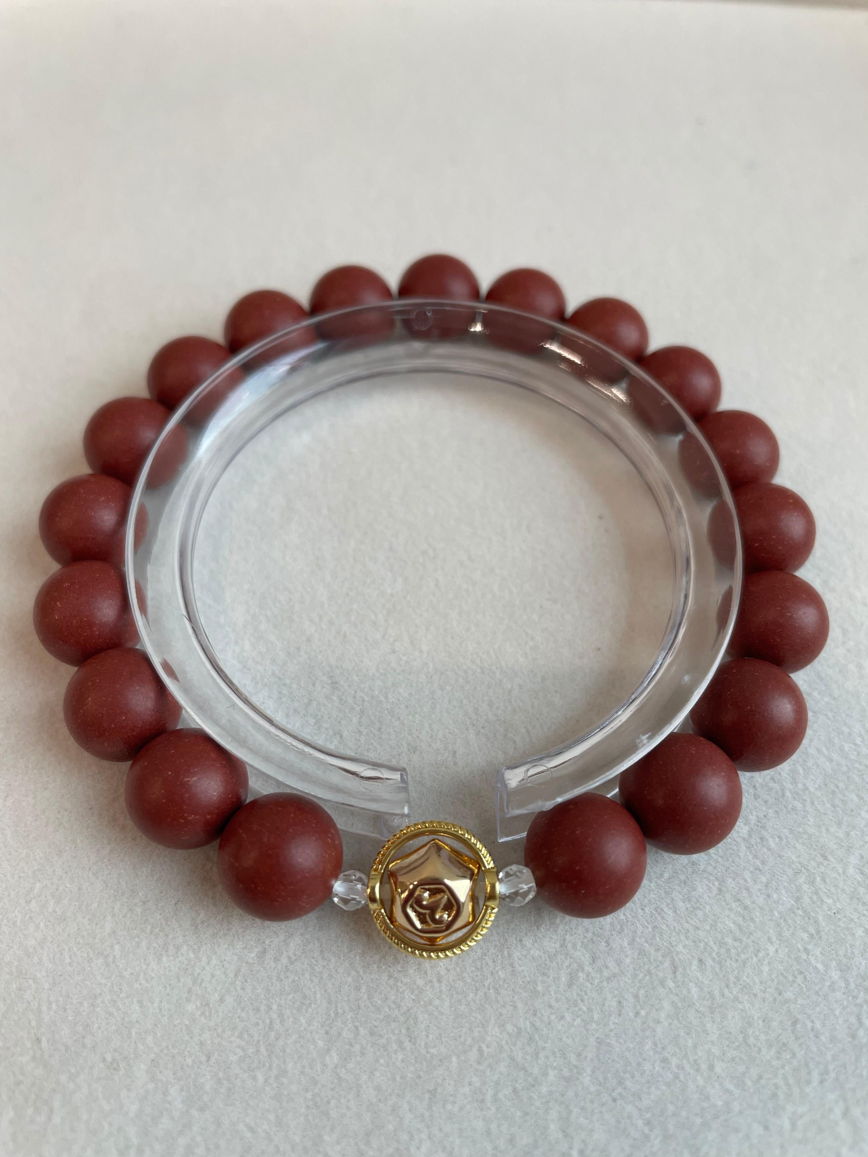 Aries · 绛紫 · 暖堂 | Aries Zodiac Herbal Incense Bead Bracelet | 10mm