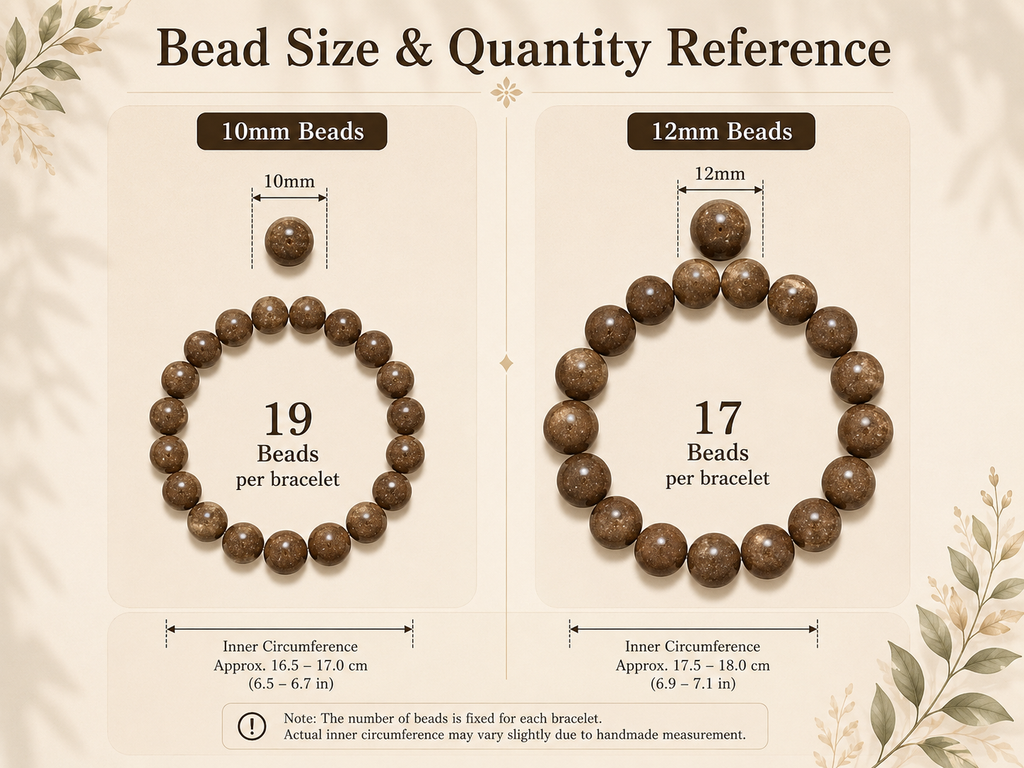月白 · 清茉 | Jasmine Herbal Incense Bead Bracelet | 10mm / 12mm