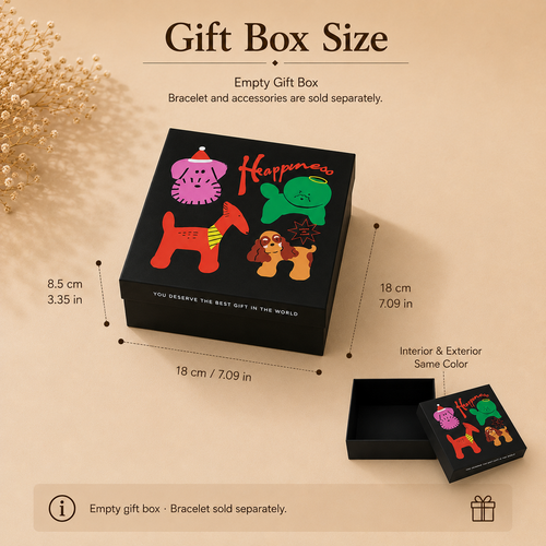 Black Dog Happiness Gift Box – Empty Decorative Gift Box