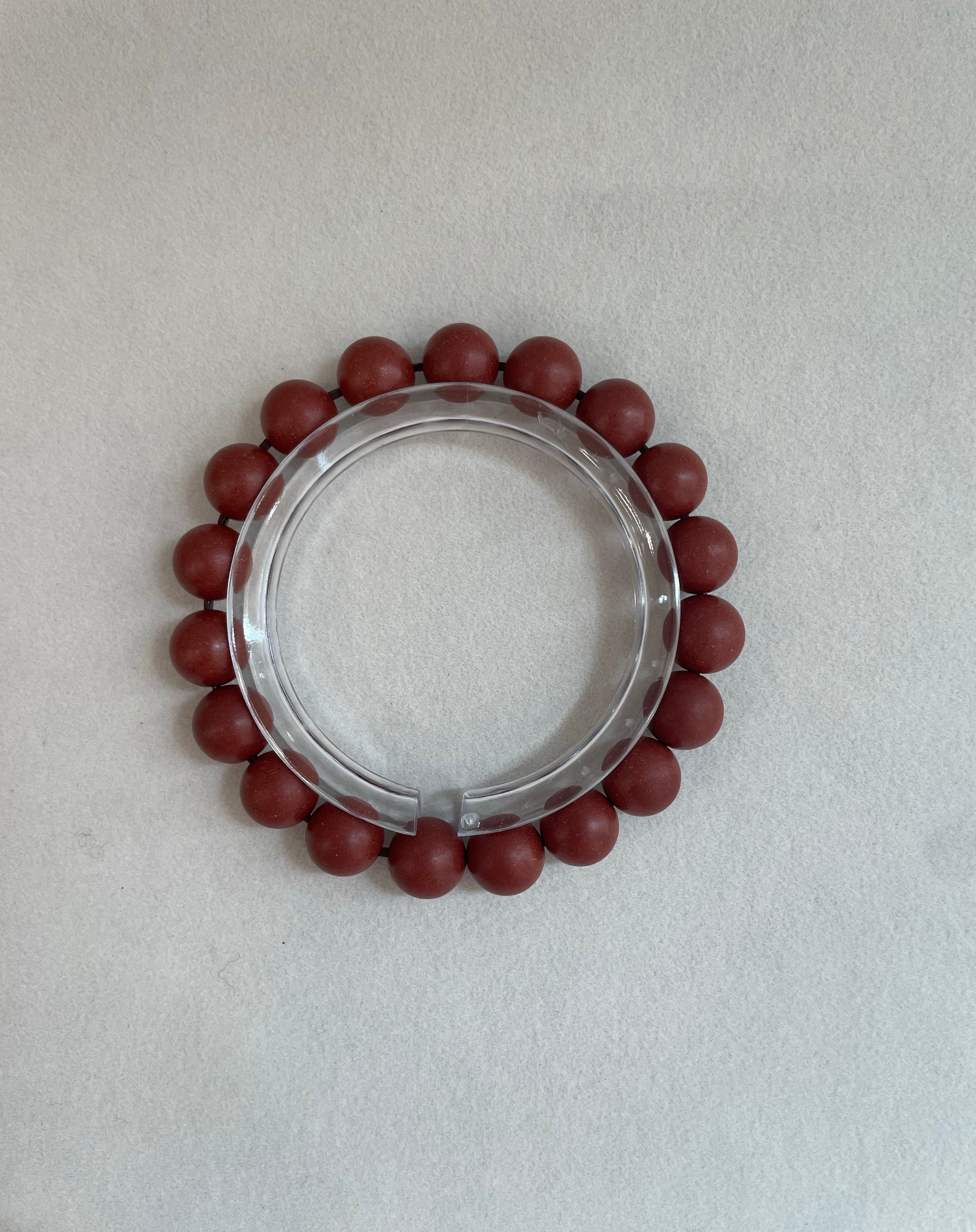 绛紫 · 暖堂 Cinnabar Red Herbal Incense Loose Beads for DIY Bracelet Making (Price Per Piece)
