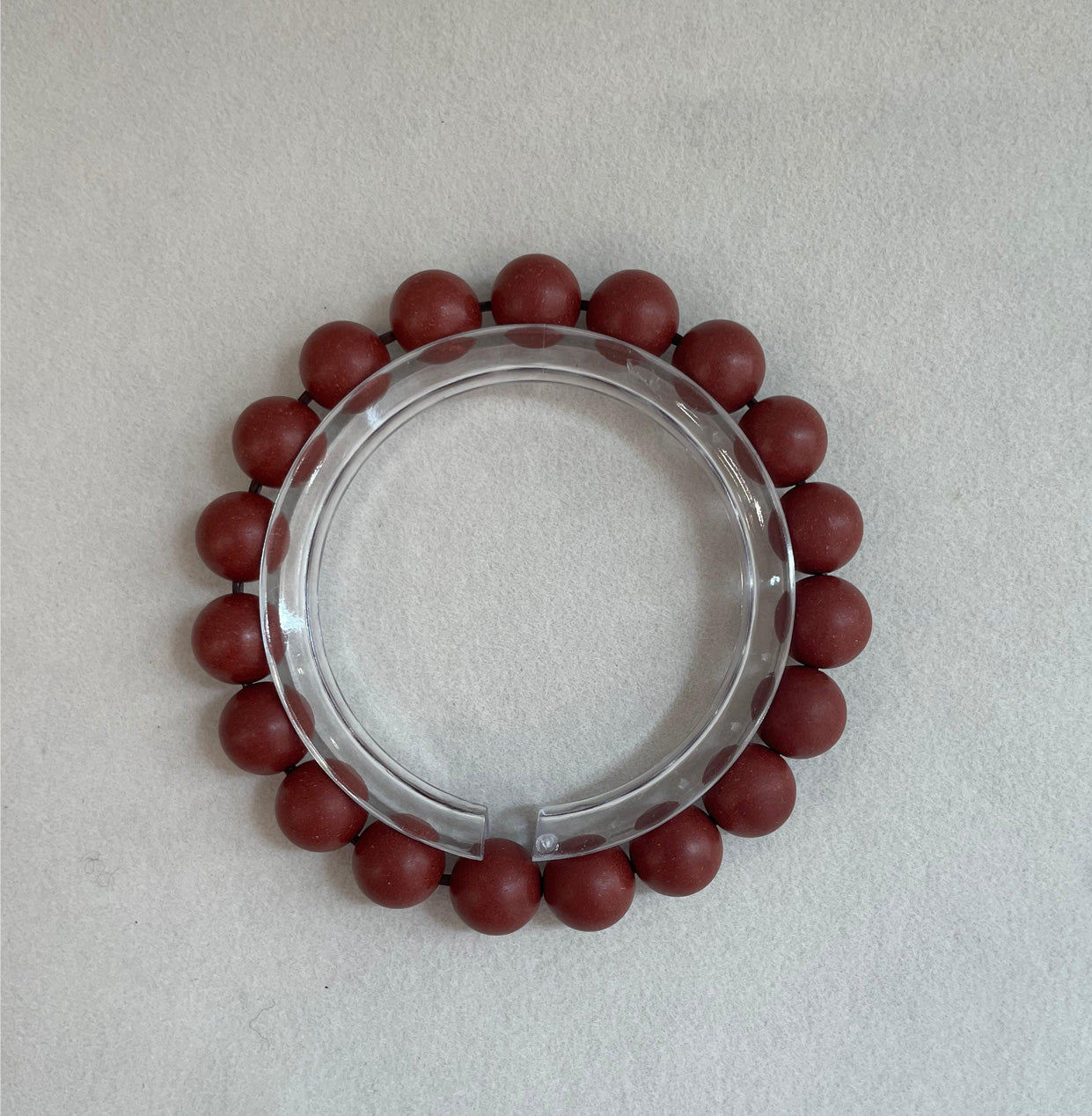 绛紫 · 暖堂 | Cinnabar Red Herbal Incense Bead Bracelet | 10mm / 12mm