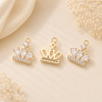 Crown Charm Pendant – Zirconia Copper DIY Bracelet Necklace Charm
