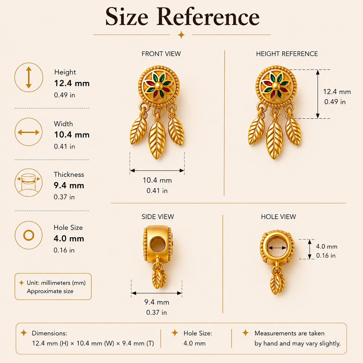 Enamel Dream Catcher Charm Pendant for DIY Bracelet & Jewelry Making
