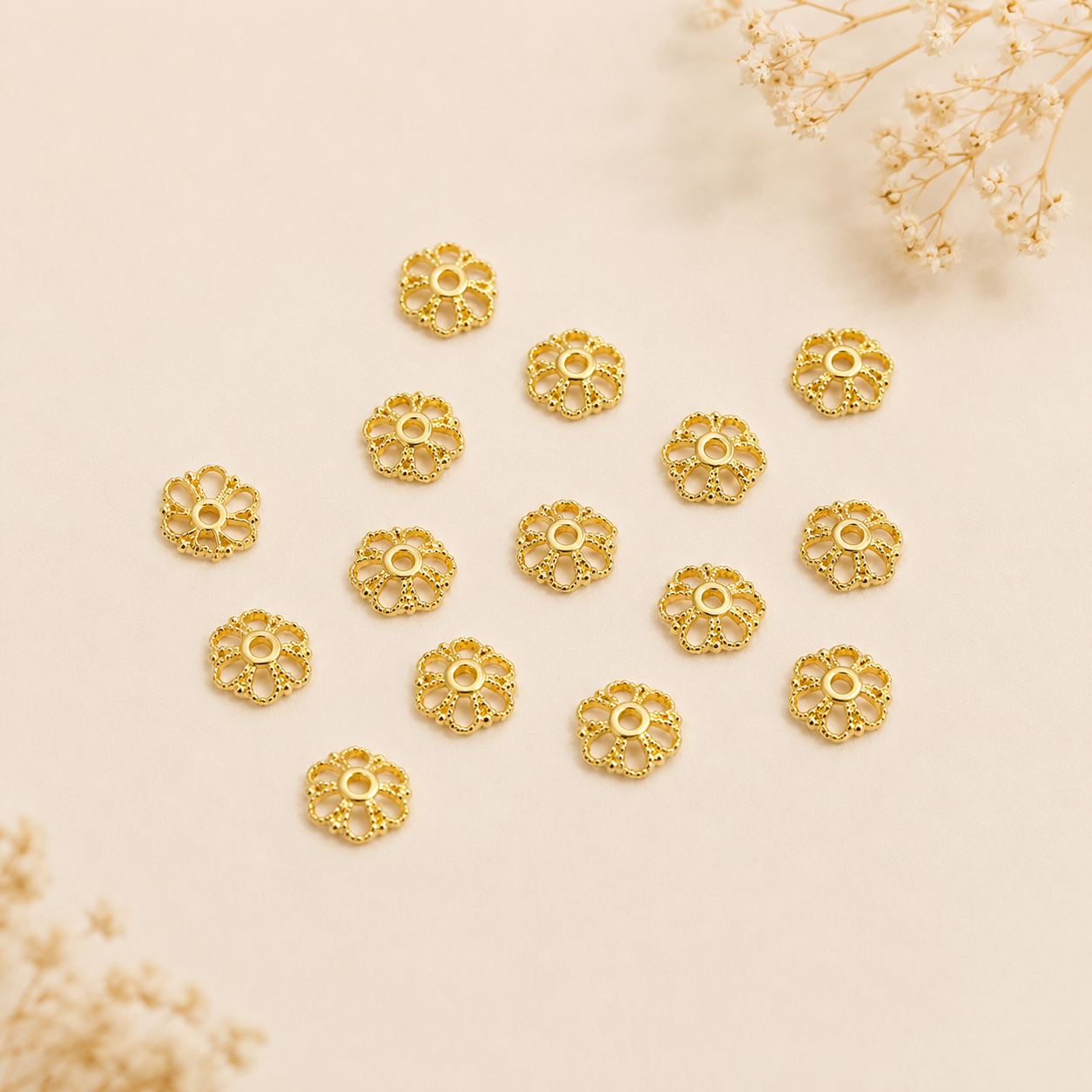 Flower Bead Caps for DIY Bracelet & Necklace Making