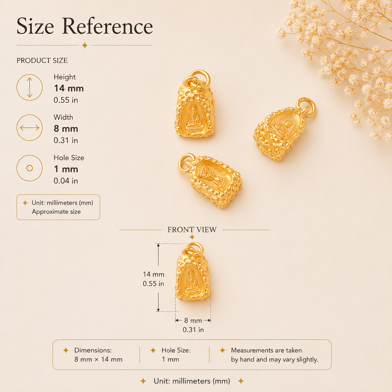 Four-Faced Buddha Charm Pendant for DIY Bracelet & Necklace Making