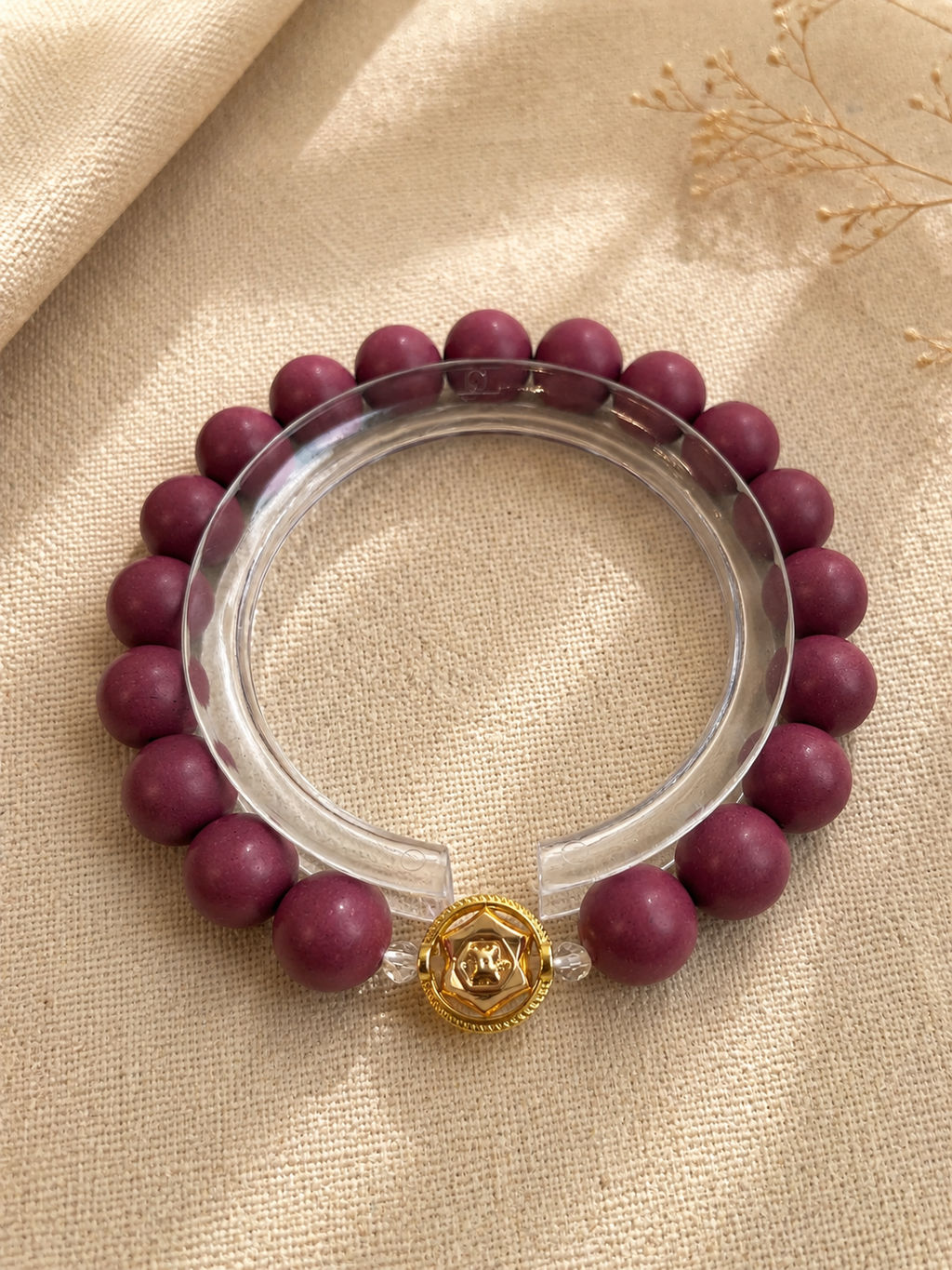 Gemini · 杏粉 · 早霜 | Gemini Zodiac Herbal Incense Bead Bracelet | 10mm