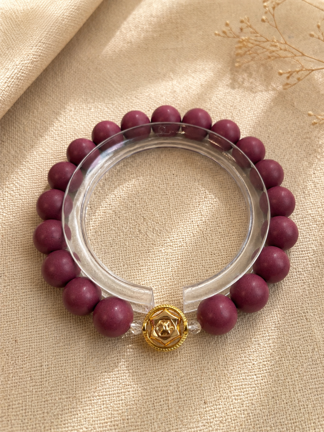 Gemini · 杏粉 · 早霜 | Gemini Zodiac Herbal Incense Bead Bracelet | 10mm
