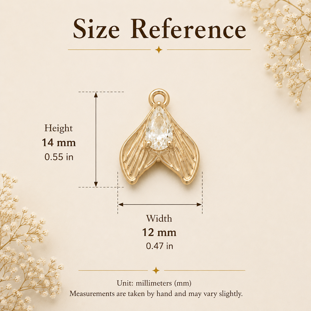 Zirconia Mermaid Tail Charm Pendant for DIY Bracelet & Jewelry Making