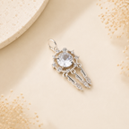 Silver-Plated Zirconia Dream Catcher Charm Pendant for DIY Bracelet & Jewelry Making
