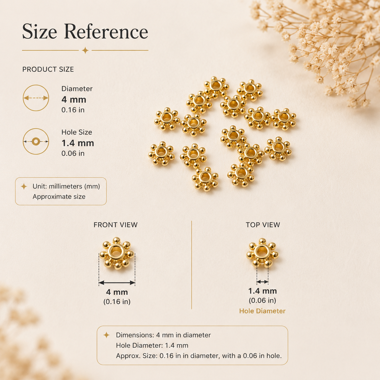 Snowflake Spacer Beads for DIY Bracelet & Jewelry Making
