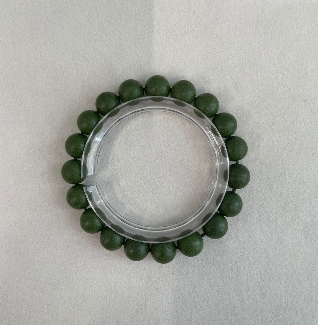 艾绿 · 醒野 | Vibrant Sage Herbal Incense Bead Bracelet | 10mm / 12mm