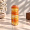 Orange and golden yellow variegated round waxed cord spool for jewelry making