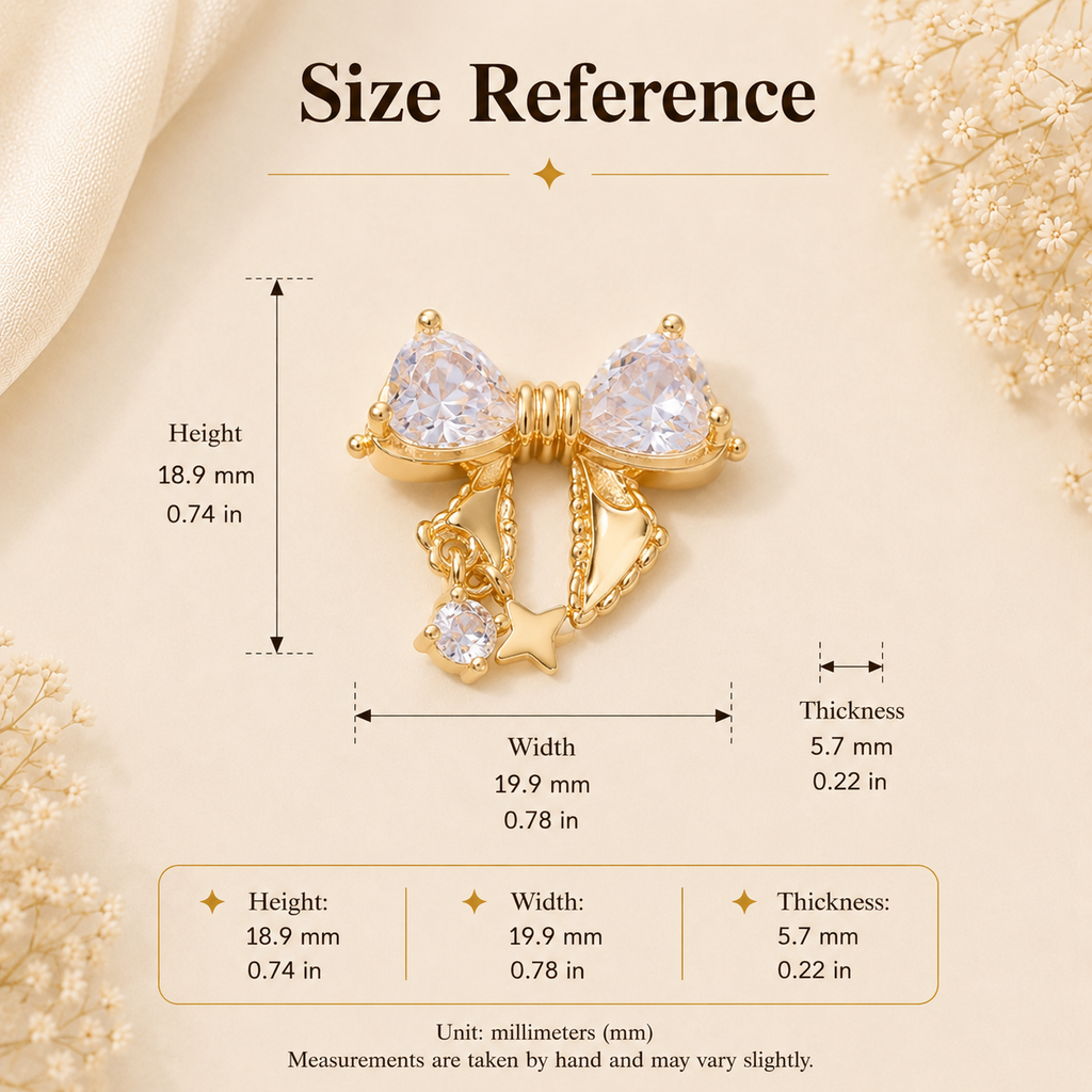 Zirconia Bow Spacer Bead Charm for DIY Bracelet & Jewelry Making