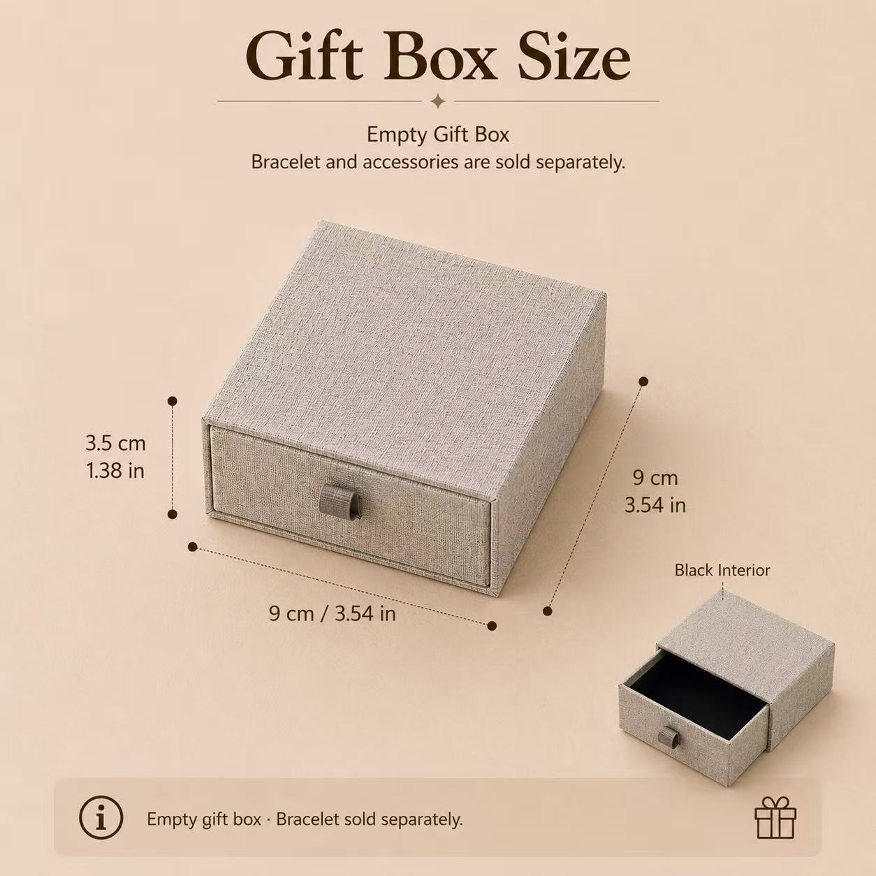 Linen-Texture Drawer Gift Box – Empty Decorative Gift Box