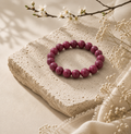 杏粉 · 早霜 | Magenta Pink Herbal Incense Bead Bracelet | 10mm / 12mm