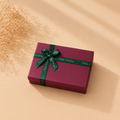 Burgundy Gift Box with Ribbon Bow – Empty Decorative Gift Box
