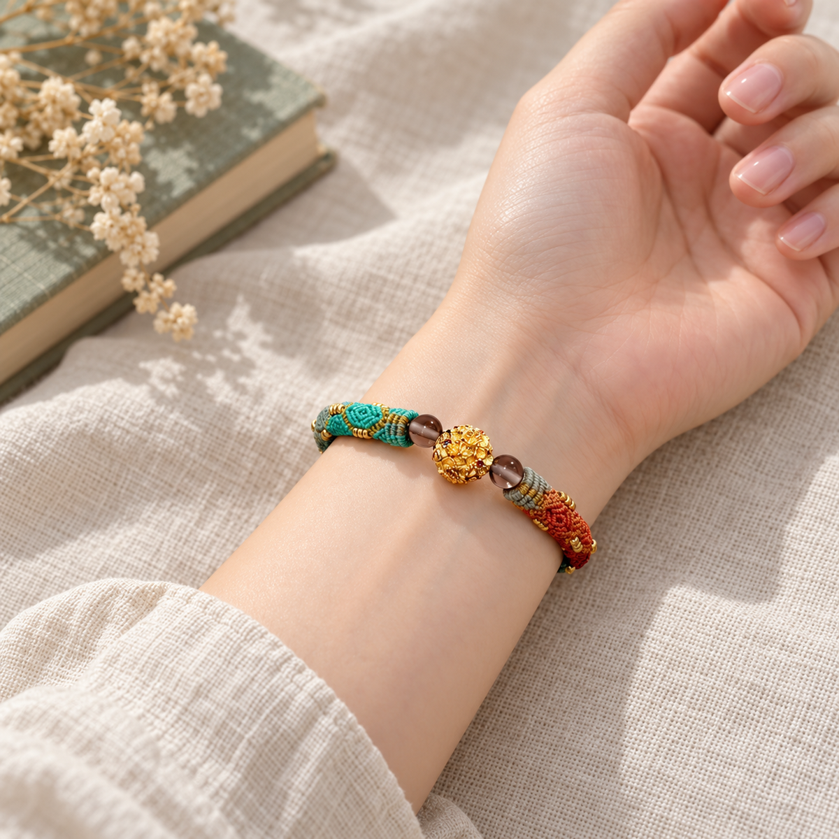 Marigold Knot — Hand-Braided Bracelet