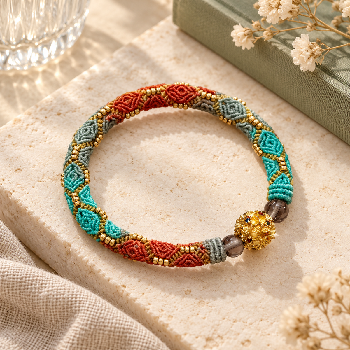Marigold Knot — Hand-Braided Bracelet