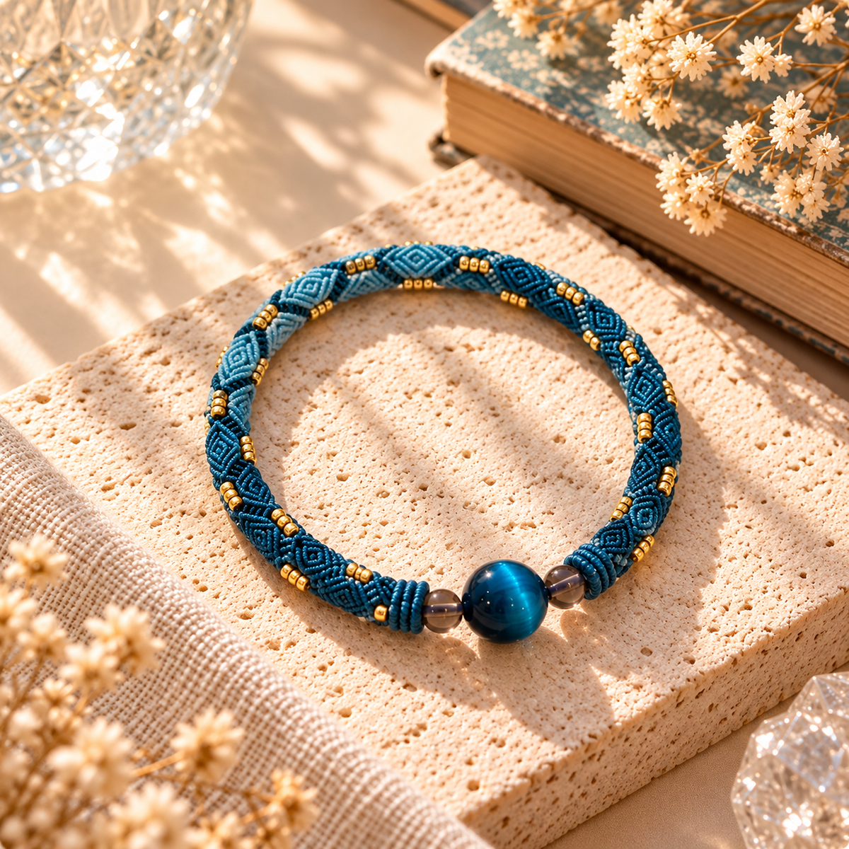 Ocean Knot — Hand-Braided Blue Bracelet