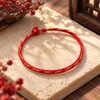 Ten Threads, Ten Wishes | Red & Gold Lucky Cord Bracelet